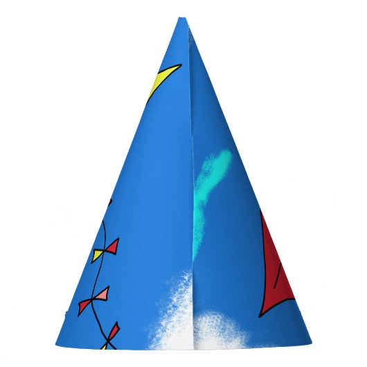 Kites in de blauwe hemel feesthoedjes (Achterkant)