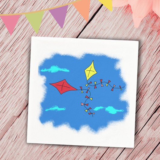 Kites in de blauwe hemel servetten