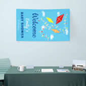 Kites in de Sky Boy Baby shower Party Spandoek (Beurs)