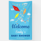 Kites in de Sky Boy Baby shower Party Spandoek (Verticaal)