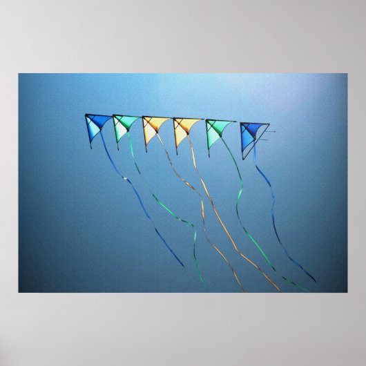 Kites in een rij van 36 x 24 Poster (Voorkant)