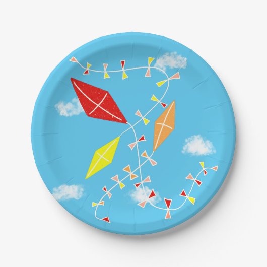 Kites in het Sky Baby shower Party Paper Bord (Voorkant)
