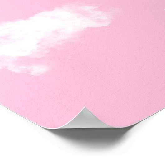 Kites in Sky Pink Het is een meisje Baby shower Poster (Hoek)