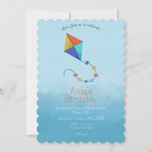 Kites in the Sky Uitnodiging: Kleurrijk Kaart (Voorkant)