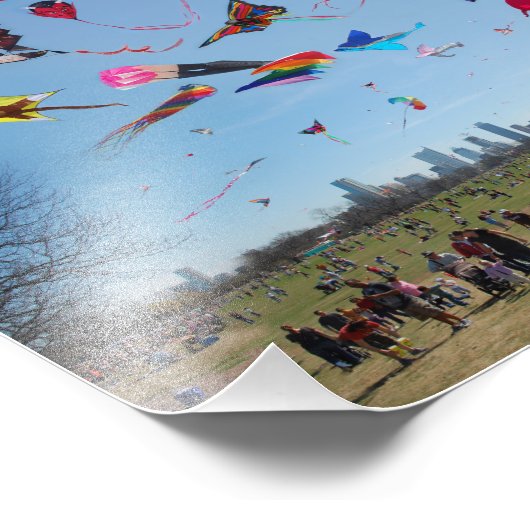 Kites Kites Kites in Sky Foto Afdruk (Hoek)