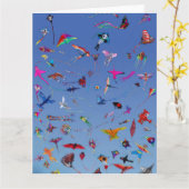 Kites Kites Kites in Sky Kaart (Gele Bloem)