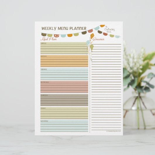 Kites Weekly Menu Planner Flyers (Staand voorkant)