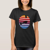 Kitesurf Retro Vector Silhouette laat een Kite B v T-shirt (Voorkant)