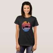 Kitesurf Retro Vector Silhouette laat een Kite B v T-shirt (Voorkant volledig)
