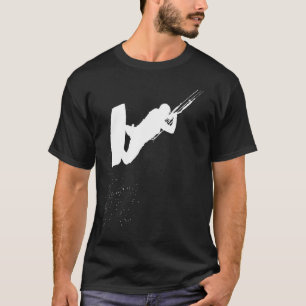 Kitesurfen Actie Kite En Surf Silhouet Wit T-shirt