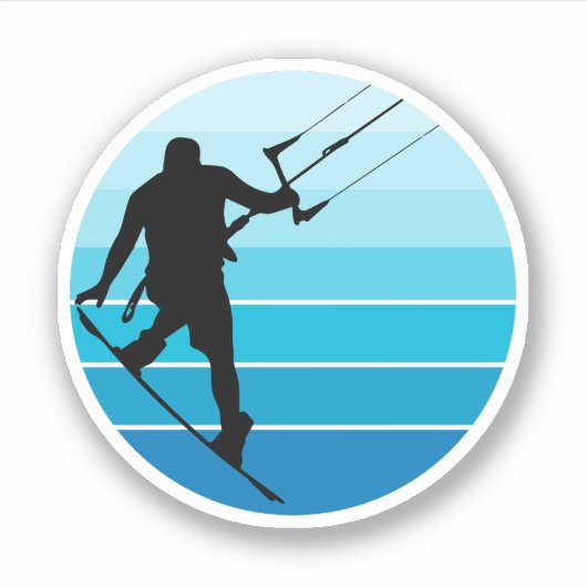 Kitesurfen Kiteboarden Kite paardrijden Windsporte Sticker (Voorkant)