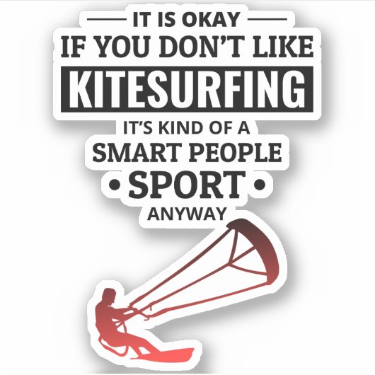 Kitesurfen Kiteboarden Kite paardrijden Windsporte Sticker (Voorkant)