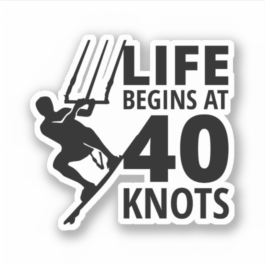 Kitesurfen Kiteboarden Kite paardrijden Windsporte Sticker (Voorkant)