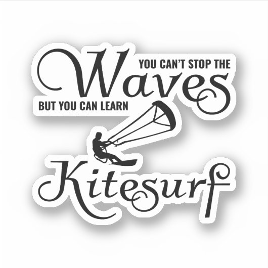 Kitesurfen Kiteboarden Kite paardrijden Windsporte Sticker (Voorkant)