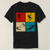 Kitesurfen Silhouet Squares T-shirt (Design voorkant)