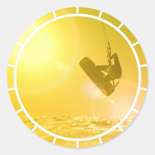 Kitesurfen Silhouette Stickers (Voorkant)