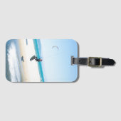 Kitesurfer boost een lucht op bagagelabel (Voorkant (horizontaal))