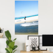 Kitesurfer boost een lucht op poster (Thuiskantoor)