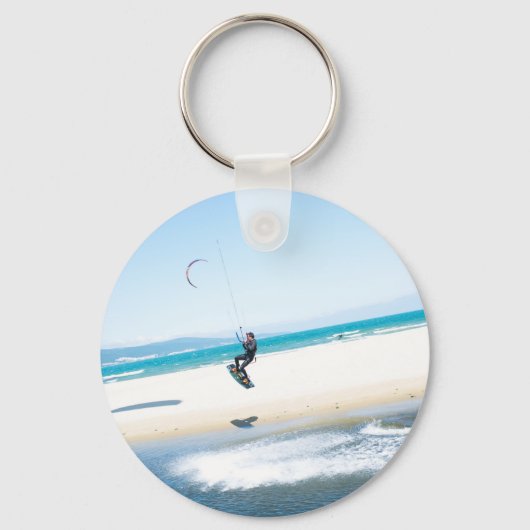 Kitesurfer boost een lucht op sleutelhanger (Voorkant)