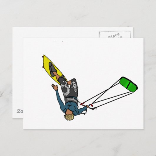 kitesurfer briefkaart (Voorkant / Achterkant)