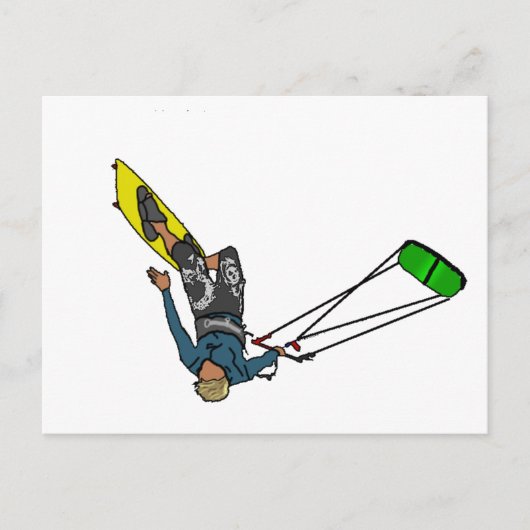 kitesurfer briefkaart (Voorkant)