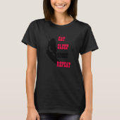 Kitesurfer Life Eat Sleep Boost Herhaal Rood en Bl T-shirt (Voorkant)