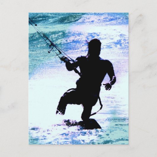 kitesurfing-3 briefkaart (Voorkant)
