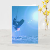Kitesurfing Air Greeting Cards Kaart (Gele Bloem)