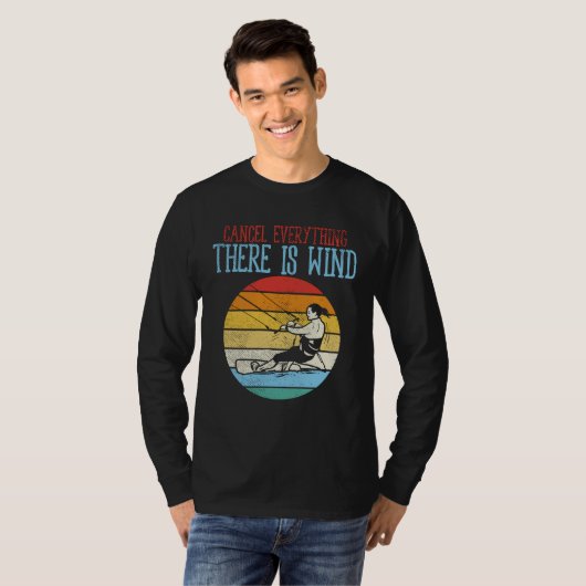 Kitesurfing Annuleer alles Wind van Thera T-shirt (Voorkant volledig)