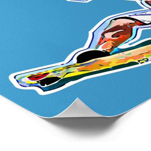 Kitesurfing-atleet Poster (Hoek)