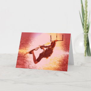 Kitesurfing Grab Greeting Card Kaart