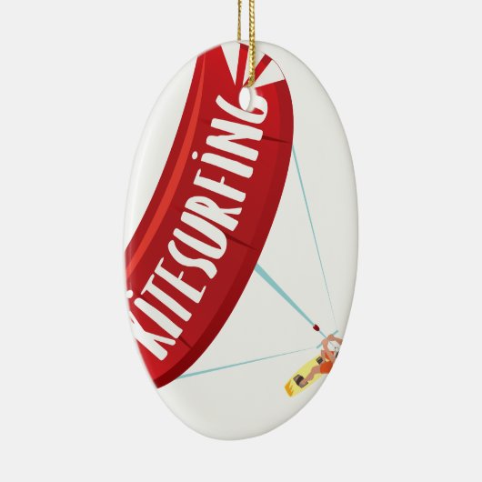 Kitesurfing Guy Keramisch Ornament (Rechts)