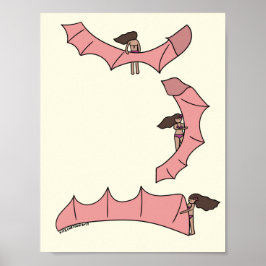 Kitesurfing/Kiteboarding - Kite girl met kite Pos Poster