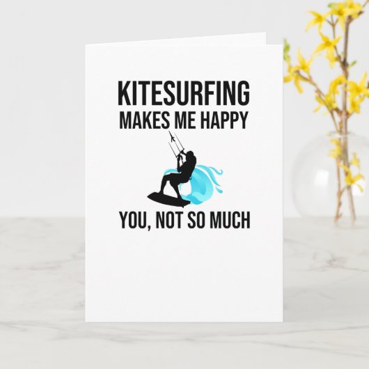 Kitesurfing Kiteboarding Kitesurfer Kiteboarder Kaart (Gele Bloem)