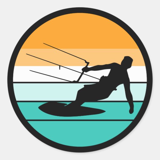 Kitesurfing Kitesurf Kiteboarding Water Sport Ronde Sticker (Voorkant)