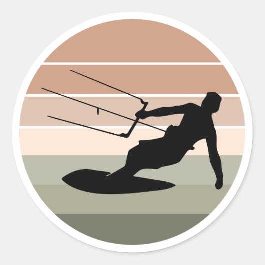 Kitesurfing Kitesurf Kiteboarding Water Sport Ronde Sticker (Voorkant)