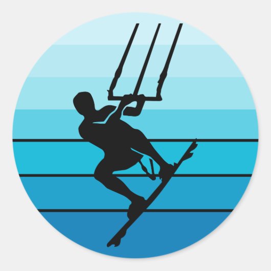Kitesurfing Kitesurf Kiteboarding Water Sport Ronde Sticker (Voorkant)