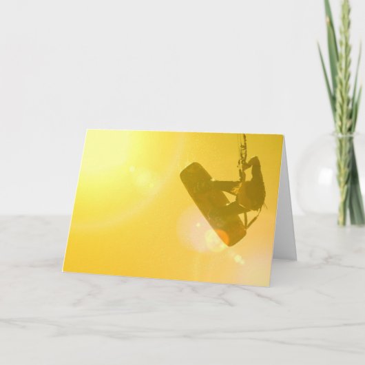 Kitesurfing Silhouette Greeting Card Kaart (Voorkant)