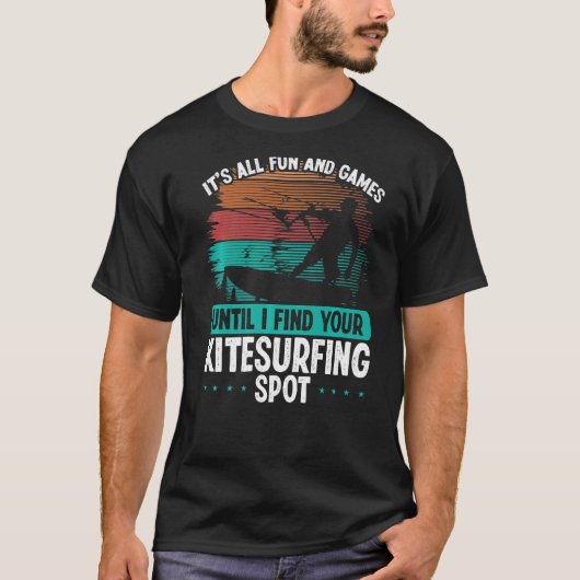 Kitesurfing Spot Kitesurf Kite Kiteboarder Vintage T-shirt (Voorkant)