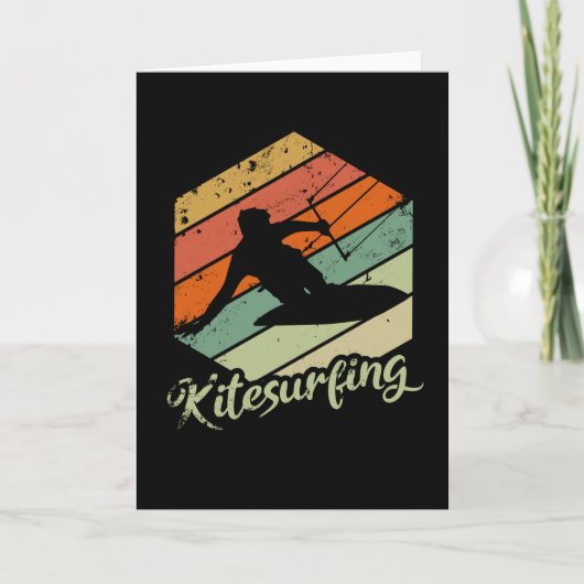 Kitesurfing Vintage Retro Kite Sunset Gift Kaart (Voorkant)