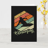 Kitesurfing Vintage Retro Kite Sunset Gift Kaart (Gele Bloem)
