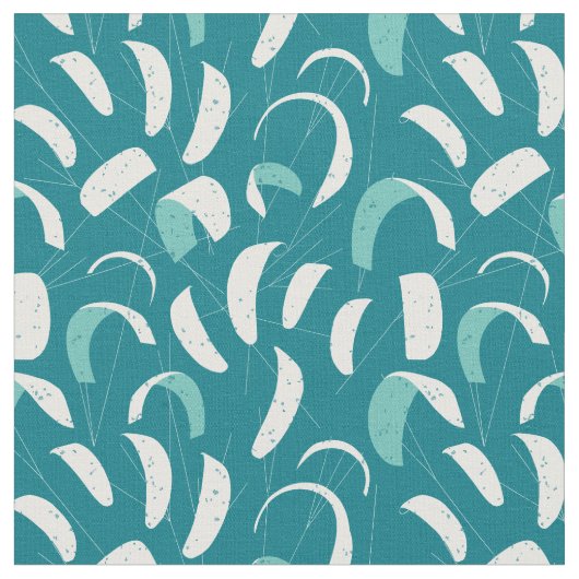 Kitesurfpatroon Koel Blauw Wit Stof (Close Up)