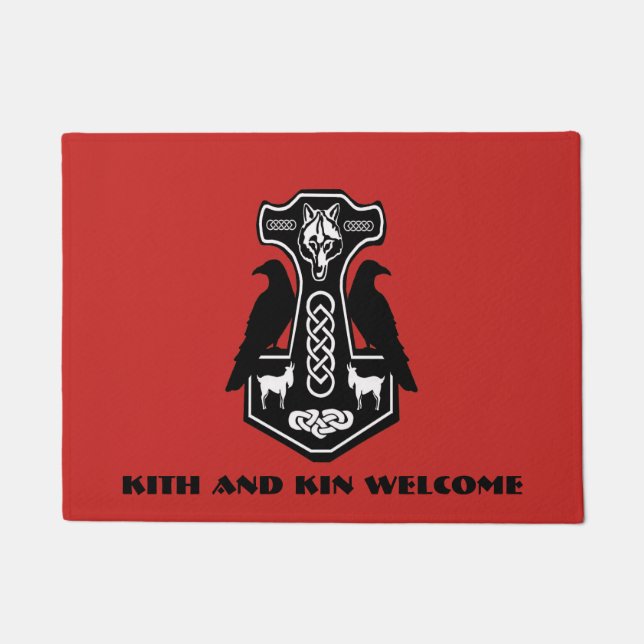 Kith en Kin Welcome Thor Hammer Deurmat (Voorkant)