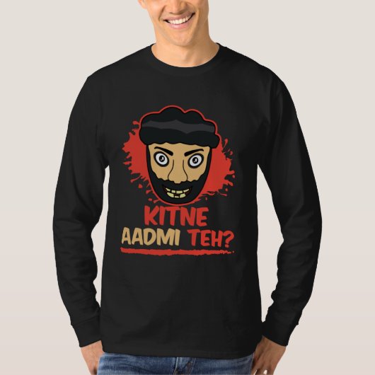 Kitne Aadmi Teh Desi Bollywood Sarcastic  Hindi Pu T-shirt (Voorkant)