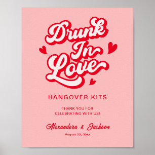 Kits Tegen kater in Love Rood en Roze Bruiloft Poster