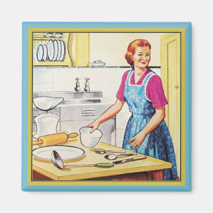 Kitsch 1950s  baken-vrouw magneet