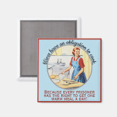 Kitsch 1950s  Funny Houseechtgenote moet Cook Magneet (Voorkant / Achterkant)