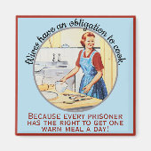 Kitsch 1950s  Funny Houseechtgenote moet Cook Magneet (Voorkant)