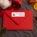 Kitsch Christmas Disco Ball | Retro Holiday Label<br><div class="desc">Voeg een vleugje retro vakantiecharme toe aan uw e-mail met dit Kitsch Christmas-retouradreslabel. Met een kleurrijk waterverf discobal ornament en gedurfde "Merry Christmas" letters, het is de perfecte afwerking voor kaarten, geschenken en vakantie correspondentie. Personaliseer met uw familienaam en adres voor een feestelijk label dat opvalt in de brievenbus. Voeg...</div>