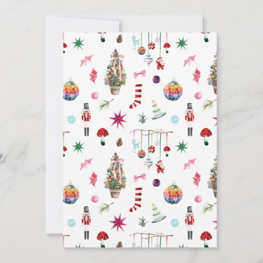 Kitsch Christmas | Retro Holiday Party Kaart (Achterkant)